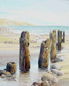 Retreating Tide, Sandsend - Acrylic by Isabel Blincow