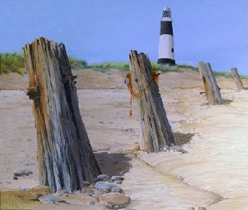 Spurn Point Lighthouse - Acrylic by Isabel Blincow